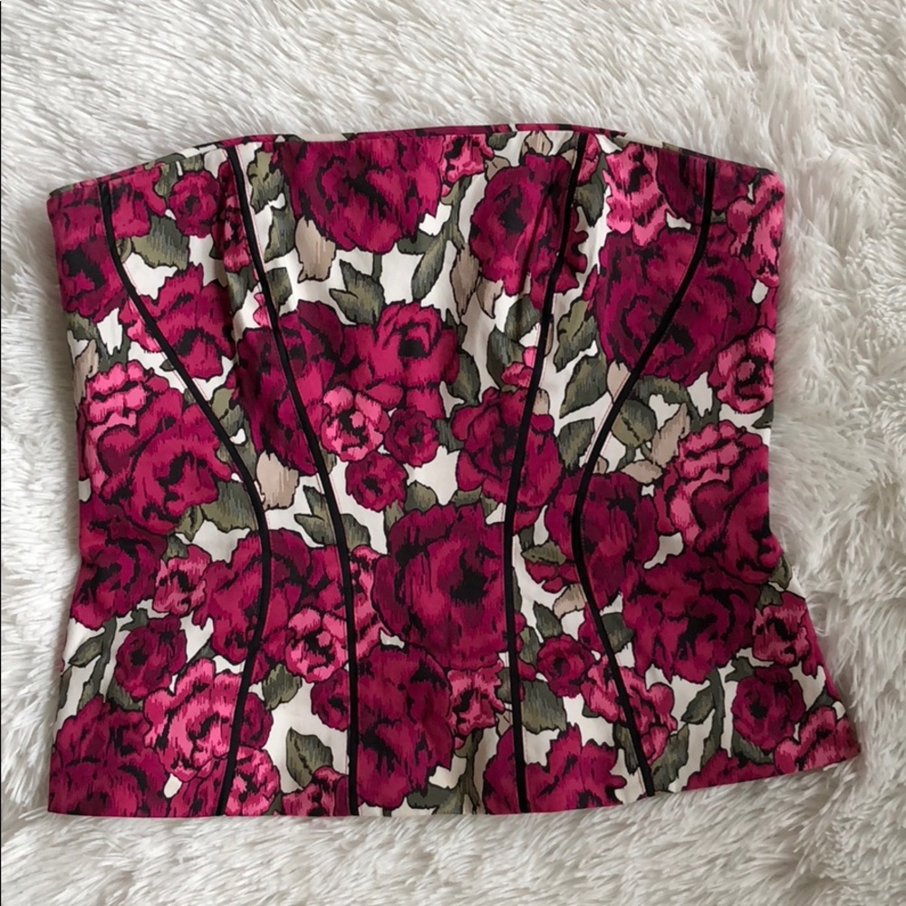 White House Black Market Floral Corset Bustier